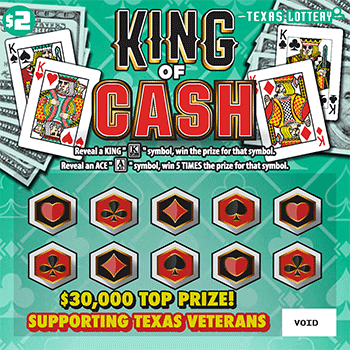 King of Cash Texas scratch-off ticket