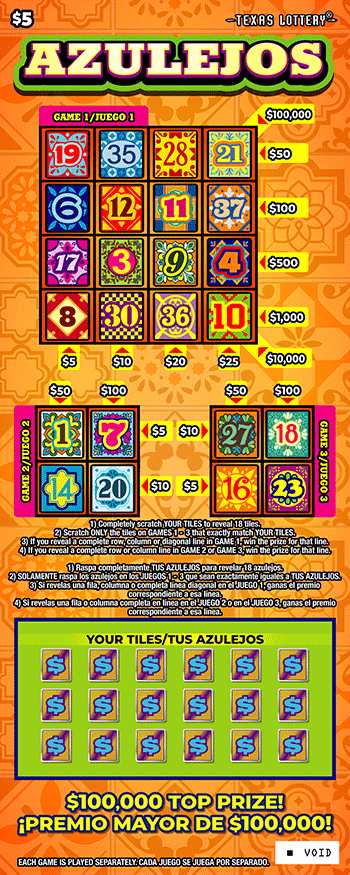 Azulejos Texas scratch-off ticket