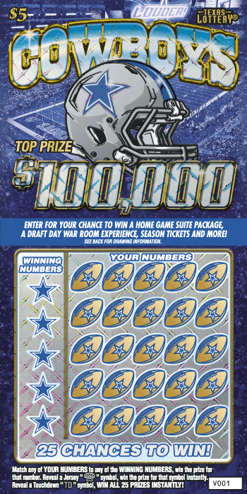 Cowboys Texas scratch-off ticket