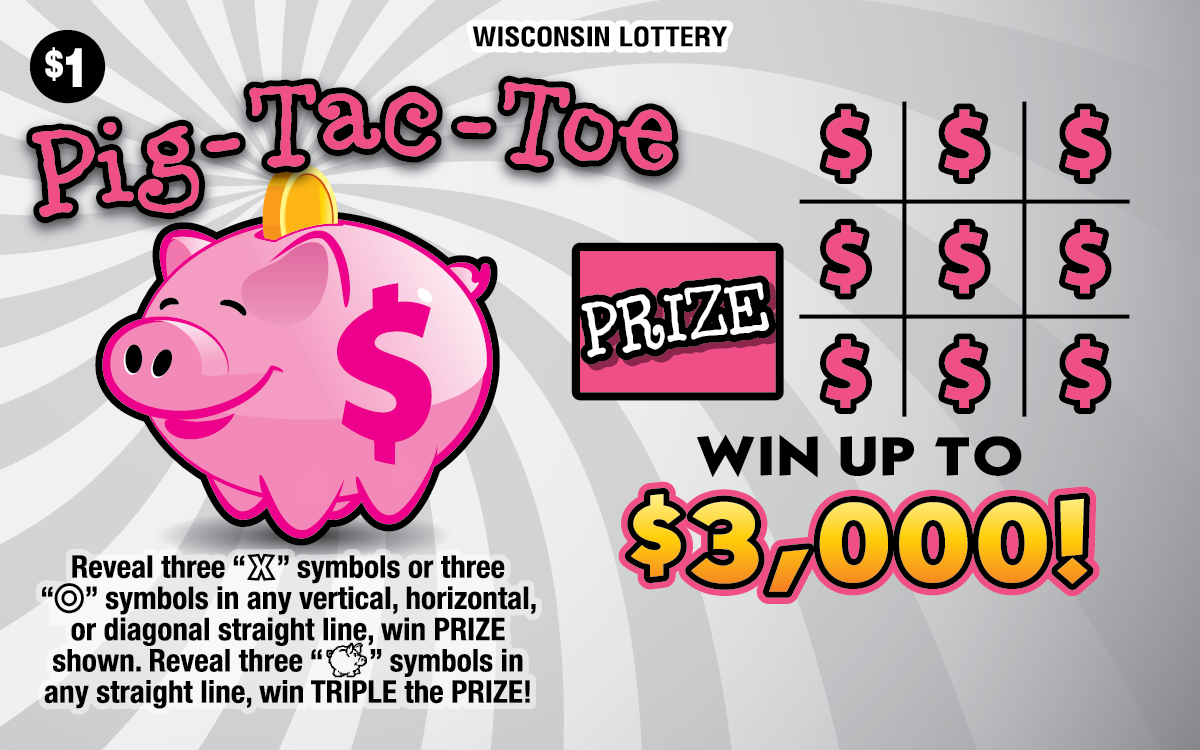 PIG-TAC-TOE Wisconsin scratch-off ticket