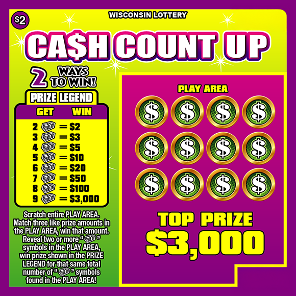 CASH COUNT UP Wisconsin scratch-off ticket