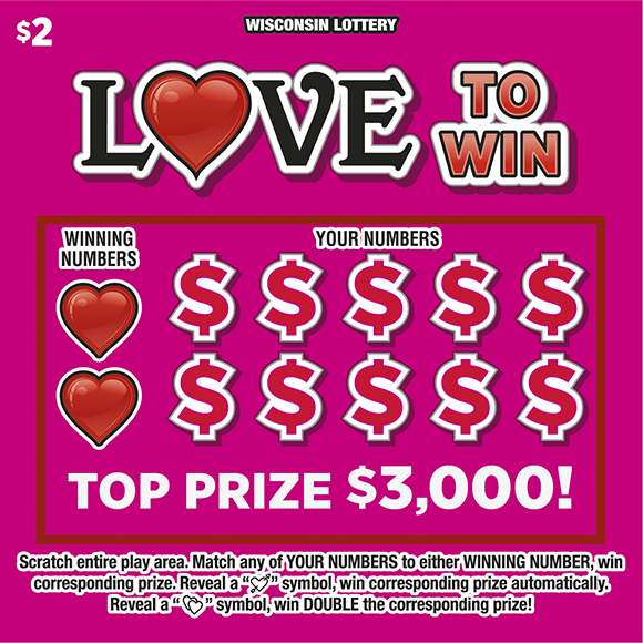LOVE TO WIN Wisconsin scratch-off ticket