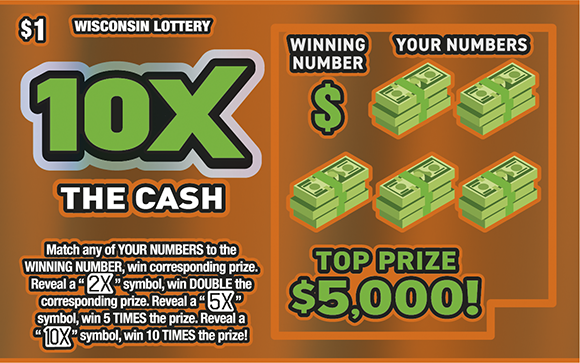 10X THE CASH Wisconsin scratch-off ticket