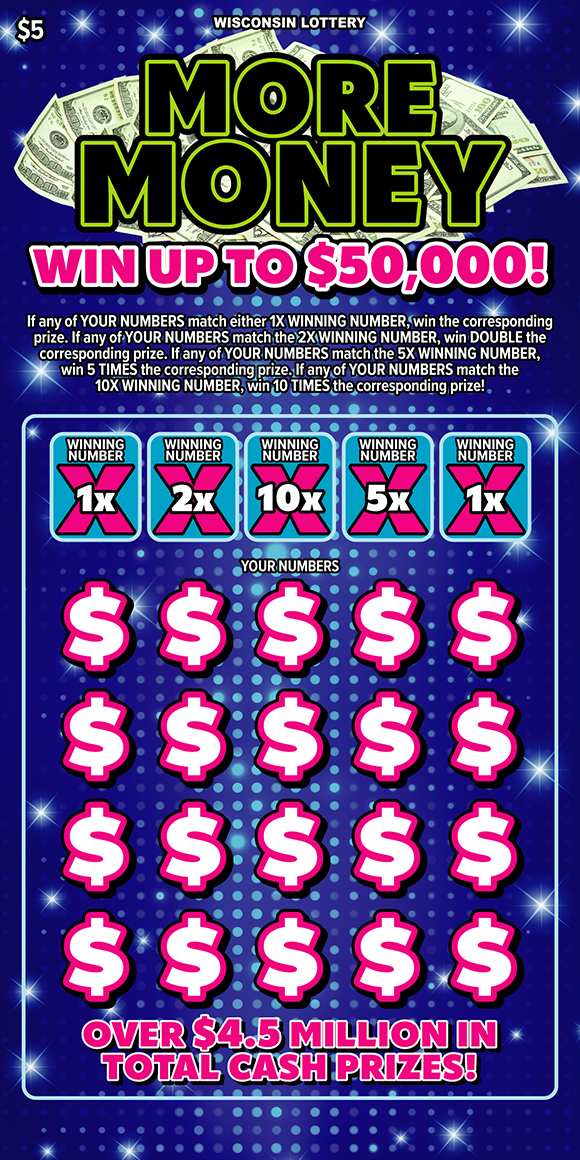 MORE MONEY Wisconsin scratch-off ticket
