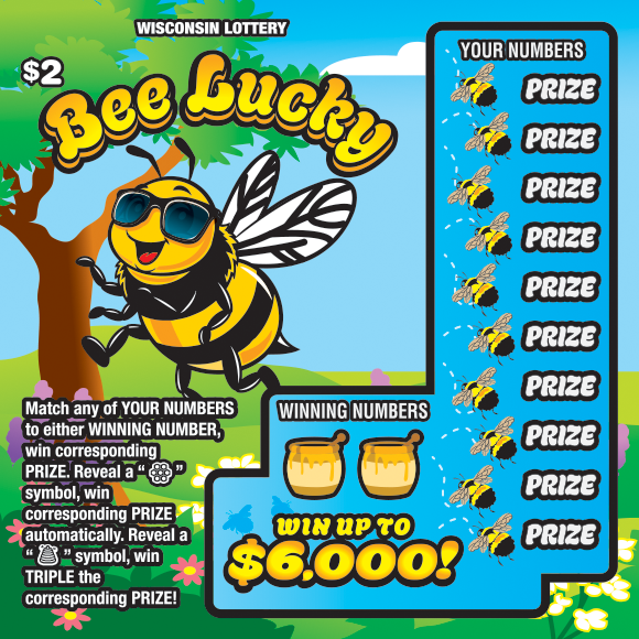 BEE LUCKY Wisconsin scratch-off ticket