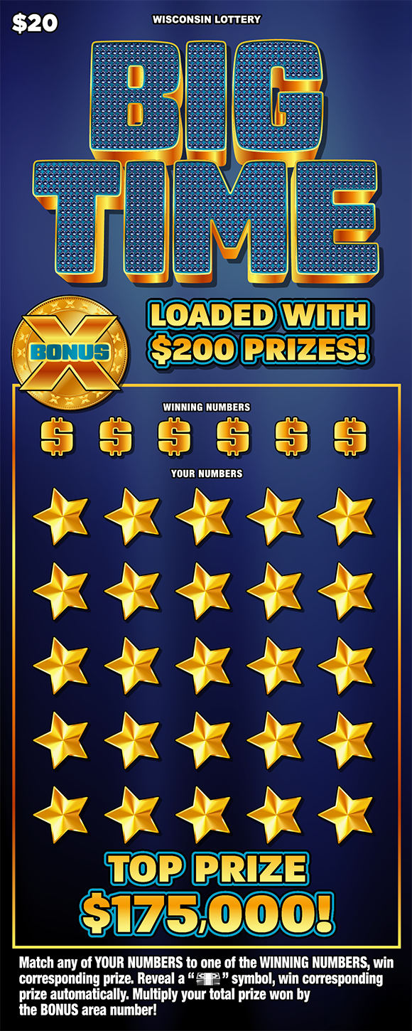 BIG TIME Wisconsin scratch-off ticket
