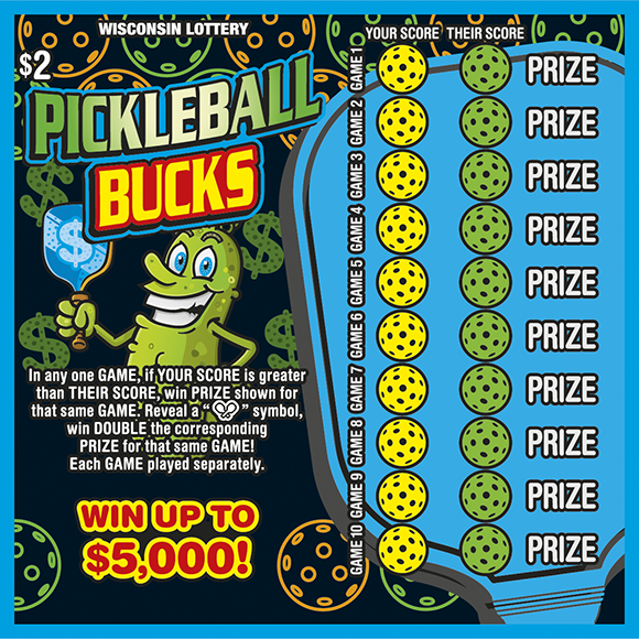 PICKLEBALL BUCKS Wisconsin scratch-off ticket